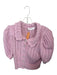 ASTR Size M Pink Wool Blend Short Balloon Sleeve Crochet Collar Sweater Pink / M