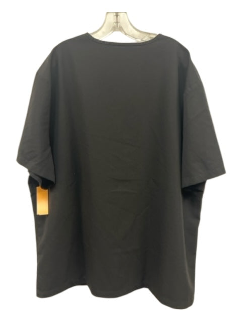 Figs Size XXL Black V Neck Short Sleeve pocket Top Black / XXL