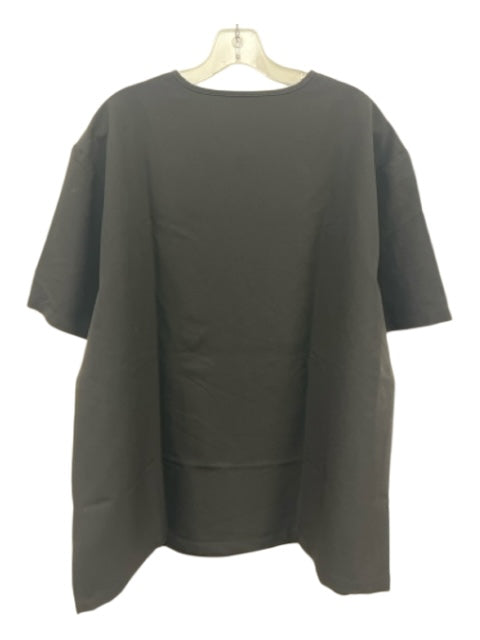 Figs Size XXL Black V Neck Short Sleeve pocket Top Black / XXL