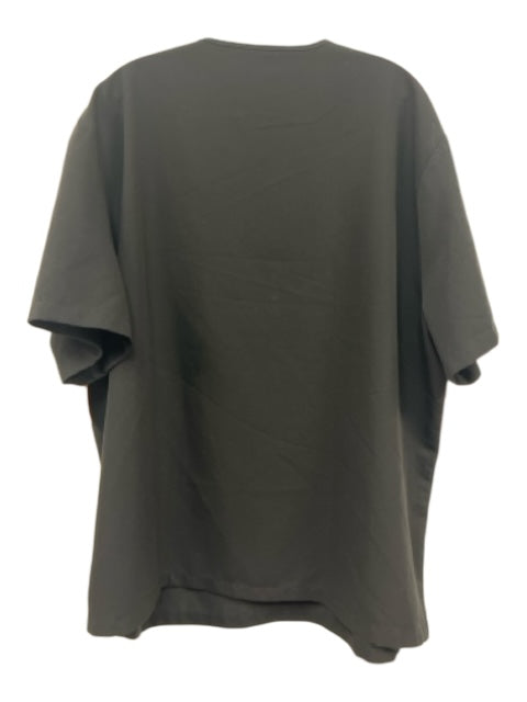 Figs Size XXL Black V Neck Short Sleeve pocket Top Black / XXL