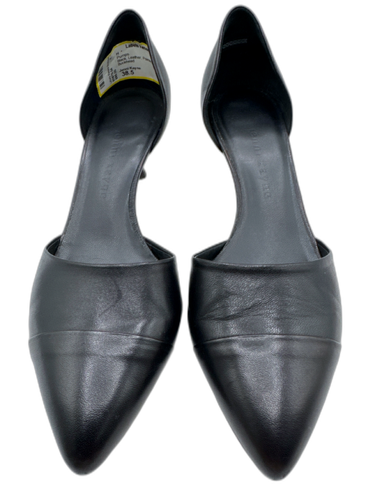 Jenni Kayne Shoe Size 38.5 Black Leather Pointed Toe Kitten Heel Pumps Black / 38.5
