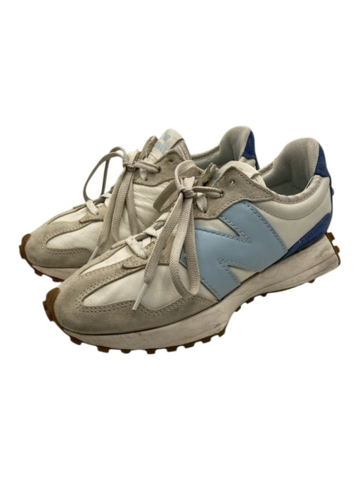 New Balance x Staud Shoe Size 7 White, Blue, Gray Leather Lace Up Sneakers White, Blue, Gray / 7