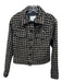 Avec Les Filles Size XS Black, Tan, Silver Wool Blend Long Sleeve Cropped Jacket Black, Tan, Silver / XS