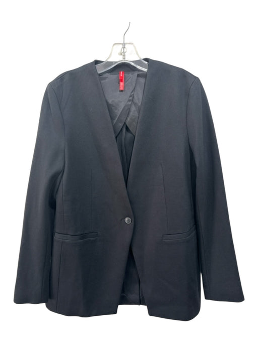 Spanx Size Small Black Rayon Blend Long Sleeve One Button Welt Pocket Jacket Black / Small