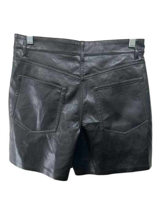 Wilfred Size 4 Black PU Leather High Rise Cargo Pockets Shorts Black / 4