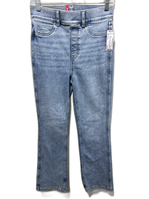 Spanx Size Small Light Wash Cotton Denim High Rise Whiskering Flare Leg Jeans Light Wash / Small