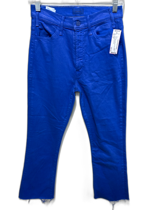 Mother Size 27 Blue Cotton Denim High Rise Waxed Kick Flare Jeans Blue / 27