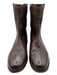 Frye Shoe Size 8 Dark Brown Leather Round Toe Stacked Heel Booties Dark Brown / 8