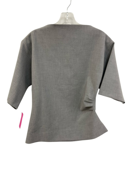 Spanx Size S Gray Polyester Blend Heathered Gathered Waist Wide Neck Top Gray / S