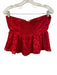 Milly Size S / 6 Red Polyester Flocked Detail Halter Neck Tiered Mini Skirt Set Red / S / 6