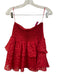 Milly Size S / 6 Red Polyester Flocked Detail Halter Neck Tiered Mini Skirt Set Red / S / 6