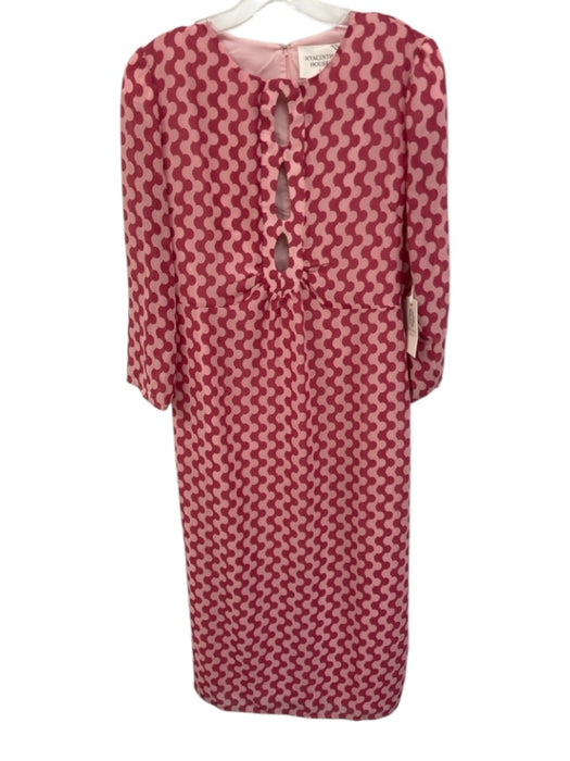 Hyacinth House Size S Pink Polyester Geometric Stripe Cut Out Below knee Dress Pink / S