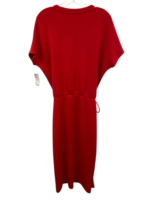 Spanx Size S Red Polyester Blend Tie Waist Dolman Sleeve Midi Dress Red / S