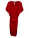 Spanx Size S Red Polyester Blend Tie Waist Dolman Sleeve Midi Dress Red / S