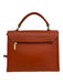 Frederic Paris Rust Orange Grained Leather Gold hardware Top Handle Satchel Bag Rust Orange / M
