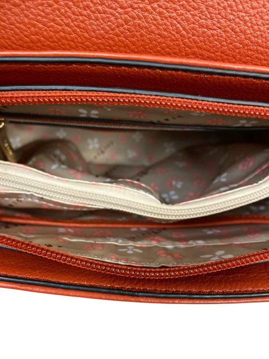 Frederic Paris Rust Orange Grained Leather Gold hardware Top Handle Satchel Bag Rust Orange / M