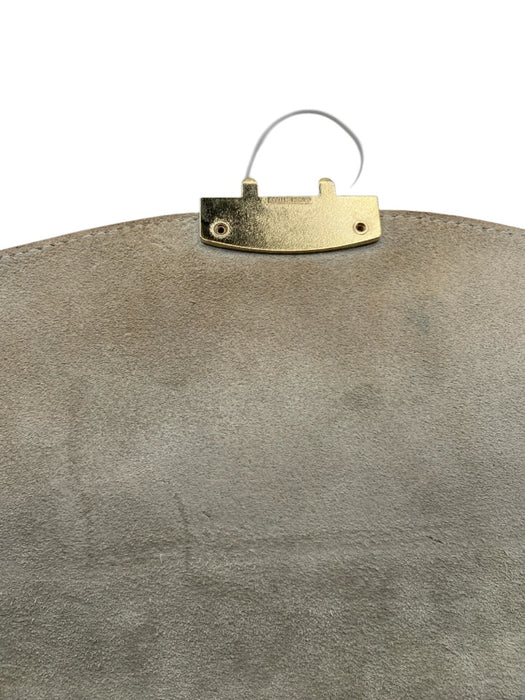 Furla Gray Leather Flap Push Clasp Crossbody Bag Gray / Small