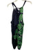Trina Turk Size 8 Navy & Green Polyester Sleeveless Tie Neck leaves Midi Dress Navy & Green / 8