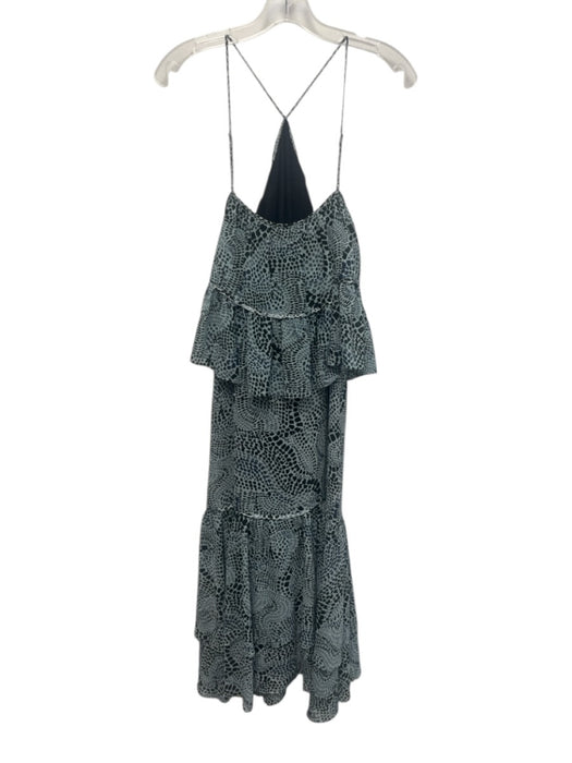 Cinq a Sept Size 8 Blue & Black Polyester Sleeveless Spaghetti Strap Dress Blue & Black / 8