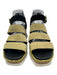 Sorel Shoe Size 9 Green & Black Leather & Wood Platform Strappy Sandals Green & Black / 9