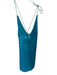 Ganni Size 36 Teal Sequin Spaghetti Strap Mini V Neck Dress Teal / 36