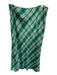 MNG Size L Green Multi Polyester Satin Plaid Maxi Lined Skirt Green Multi / L