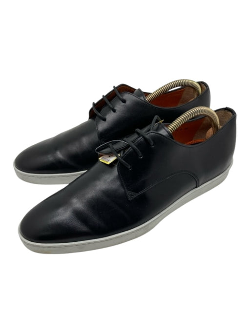 Santoni Shoe Size 9.5 AS IS Black Leather Solid Lace Up Men's Shoes 9.5