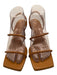 Dear Frances Shoe Size 39 Brown Leather Braided Strap Square Toe column Sandals Brown / 39