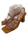 Dear Frances Shoe Size 39 Brown Leather Braided Strap Square Toe column Sandals Brown / 39