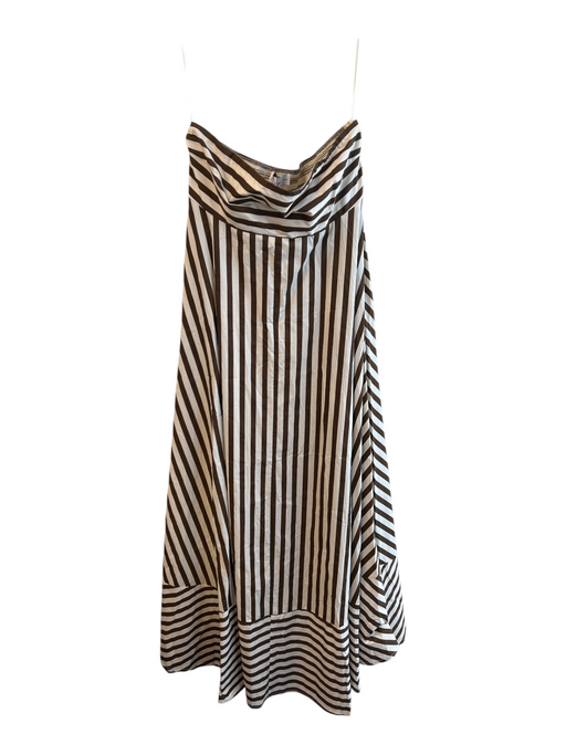 Petal + Pup Size Medium Brown & White Cotton Striped Strapless Maxi Dress Brown & White / Medium
