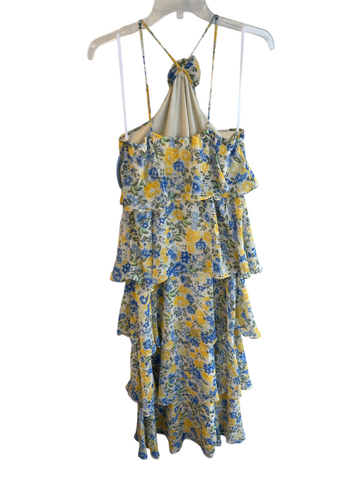 Vera Moda Size Medium Blue, Yellow & Green Polyester Floral lined Side Zip Dress Blue, Yellow & Green / Medium