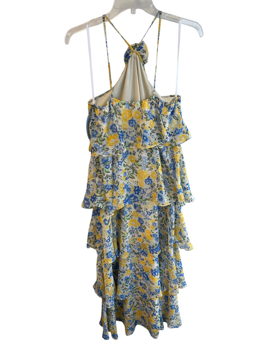 Vera Moda Size Medium Blue, Yellow & Green Polyester Floral lined Side Zip Dress Blue, Yellow & Green / Medium