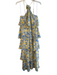 Vera Moda Size Medium Blue, Yellow & Green Polyester Floral lined Side Zip Dress Blue, Yellow & Green / Medium