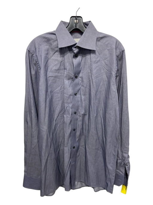 Eton Size 15.5 Gray Cotton Blend Solid Button Down Men's Long Sleeve Shirt 15.5