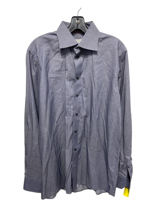 Eton Size 15.5 Gray Cotton Blend Solid Button Down Men's Long Sleeve Shirt 15.5