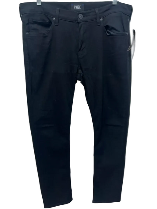 Paige Size 34 Black Cotton Blend Solid Slim Jean Men's Pants Black / 34