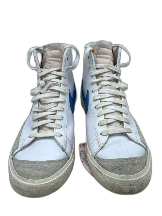 Nike Shoe Size 10 White & Blue Leather Solid Sneaker Men's Shoes White & Blue / 10