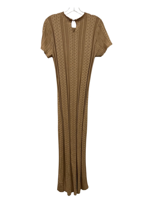 Show Me Your Mumu Size L Light Brown & Gold Viscose Blend Short Sleeve Dress Light Brown & Gold / L