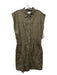 Pistola Size L Olive Green Cotton Short Sleeve Snap Up Elastic Waist Mini Dress Olive Green / L