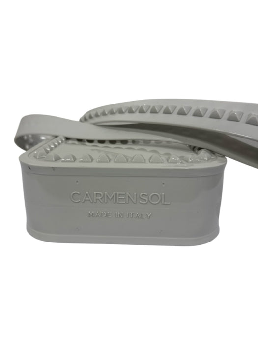 Carmen Sol Beige PVC Stud Detail Adjustable Strap Magnetic Snap Closure Bag Beige