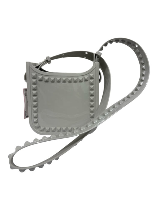 Carmen Sol Beige PVC Stud Detail Adjustable Strap Magnetic Snap Closure Bag Beige