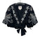 Figue Size M Black & White Cotton Embroidered Sequined Puff 3/4 Sleeve Top Black & White / M