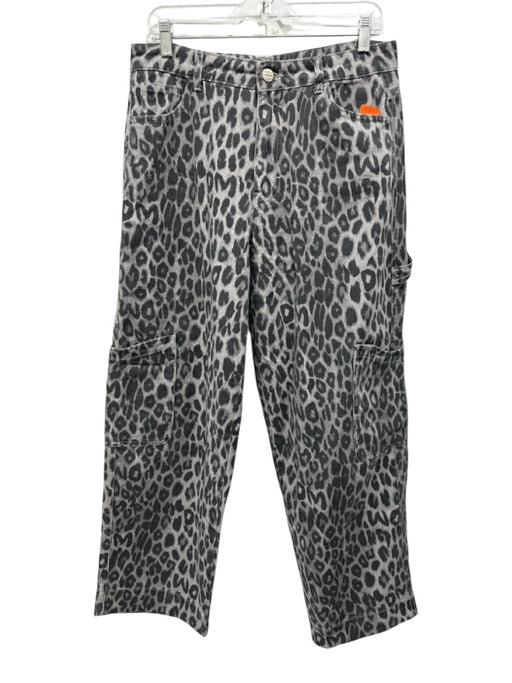 Damson Madder Size 12 Gray & Brown Print Cotton Denim Animal Print Jeans Gray & Brown Print / 12
