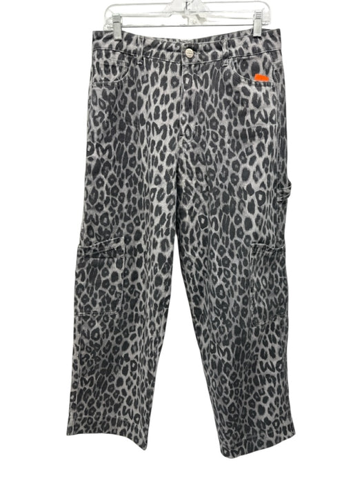 Damson Madder Size 12 Gray & Brown Print Cotton Denim Animal Print Jeans Gray & Brown Print / 12