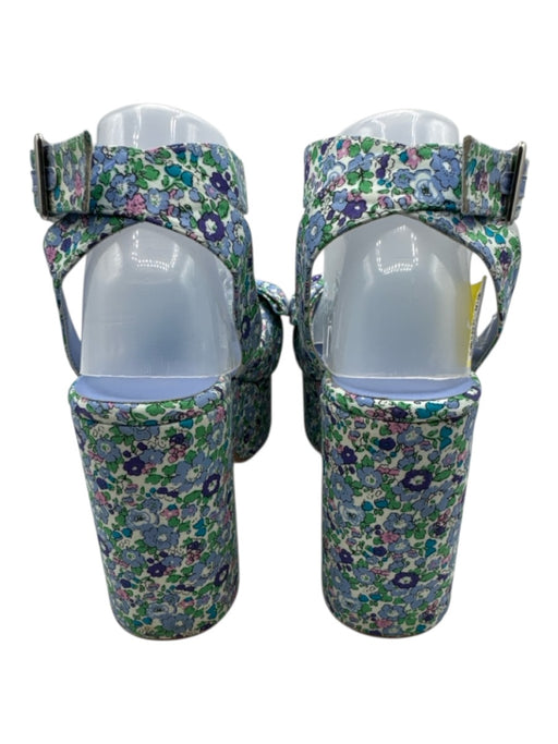 Jeffrey Campbell Shoe Size 9 Blue & Multi textile upper Floral Platform Sandals Blue & Multi / 9