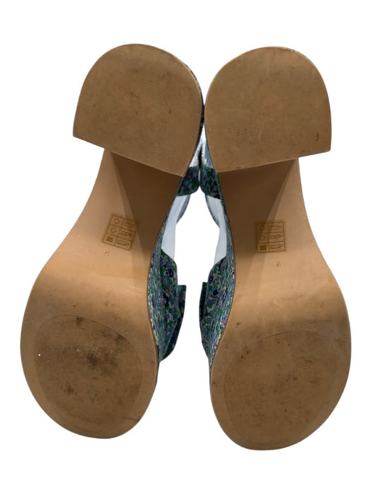 Jeffrey Campbell Shoe Size 9 Blue & Multi textile upper Floral Platform Sandals Blue & Multi / 9