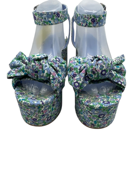 Jeffrey Campbell Shoe Size 9 Blue & Multi textile upper Floral Platform Sandals Blue & Multi / 9