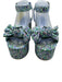 Jeffrey Campbell Shoe Size 9 Blue & Multi textile upper Floral Platform Sandals Blue & Multi / 9