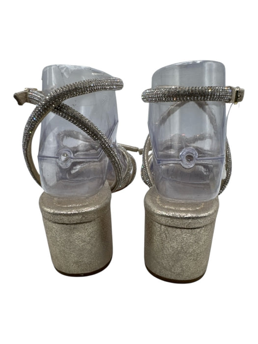 Loeffler Randall Shoe Size 8.5 Gold Tone & Clear Leather Upper Sandals Gold Tone & Clear / 8.5