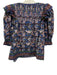 Sea New York Size M Purple, Blue, Green Cotton Short Puff Sleeve V Neck Top Purple, Blue, Green / M